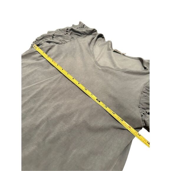 Longo L’arno eyelet cap sleeve cotton dress grey XS Italian - Picture 6 of 7